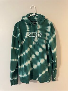 Vans Green and White Tie-Dye Pullover Hoodie